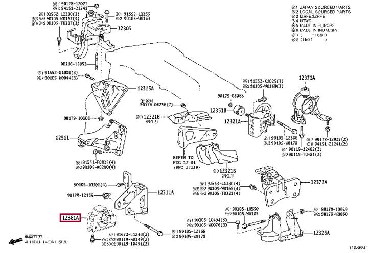 Toyota 12361-0T181 Insulator, engine mounting, front(for transverse engine) 123610T181: Отличная цена - Купить в Украине на EXIST.UA! 123610T181 Toyota Insulator, engine mounting, front(for transverse engine)