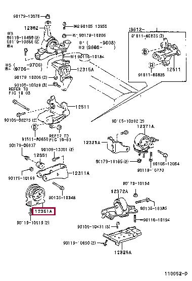 1236174400 Toyota Подушка двигателя