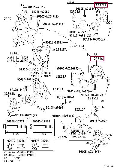 Toyota 123710V030 Insulator, engine mounting, rear 123710V030: Отличная цена - Купить в Украине на EXIST.UA! 123710V030 Toyota Insulator, engine mounting, rear