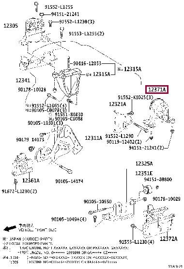 Toyota 1237136100 Подушка двигателя 1237136100: Отличная цена - Купить в Украине на EXIST.UA! 1237136100 Toyota Подушка двигателя