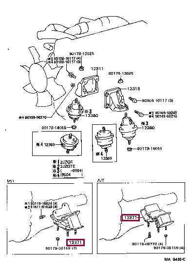 1237146090 Toyota Подушка двигателя