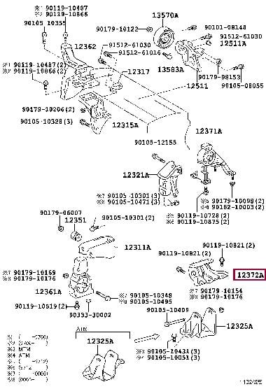 1237216421 Toyota Подушка двигателя