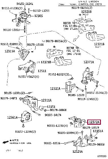 Toyota 12372-22180 Подушка двигателя 1237222180: Отличная цена - Купить в Украине на EXIST.UA! 1237222180 Toyota Подушка двигателя