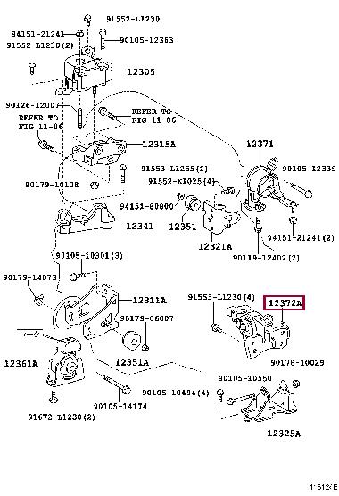 1237228370 Toyota Подушка двигателя