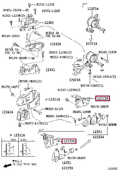 1237228390 Toyota Подушка двигателя