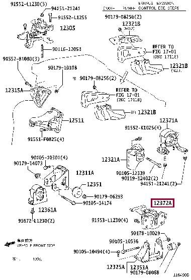 1237237150 Toyota Подушка двигателя