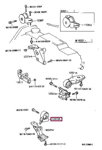 1237255060 Toyota Подушка двигателя