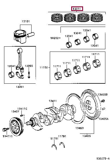 1301121120 Toyota Кольца поршневые