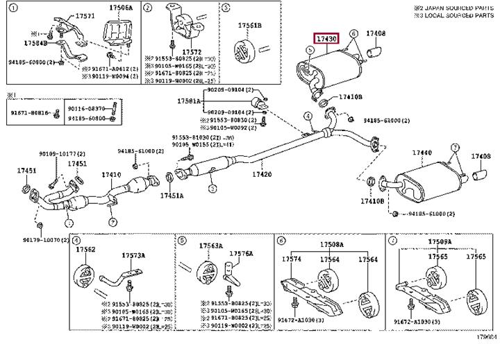 174300P400 Toyota Вихлопна труба