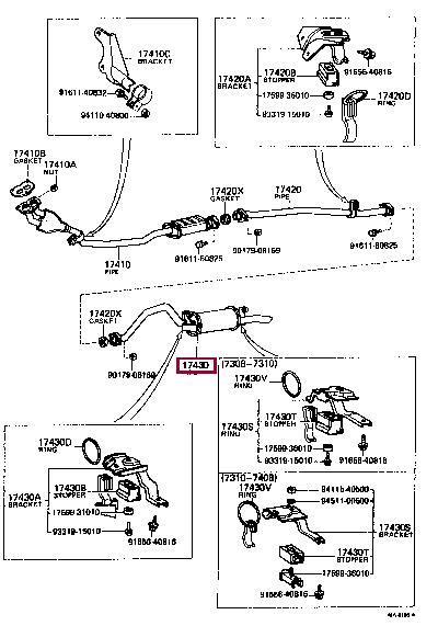 1743034120 Toyota Вихлопна труба
