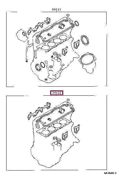 0411211012 Toyota Прокладки ГБЦ, комплект