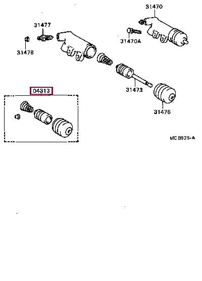 0431336150 Toyota Ремкомплект рабочего цилиндра сцепления