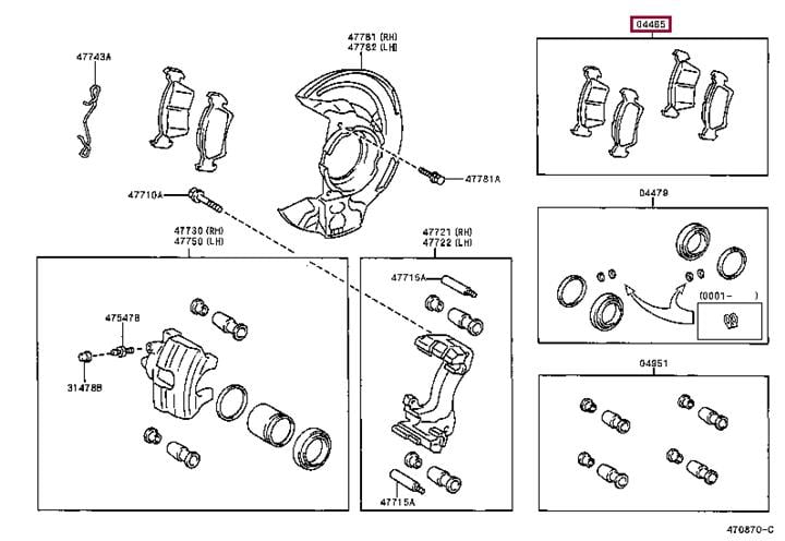 Toyota 04465-05020 Гальмівні колодки, комплект 0446505020: Купити в Україні - Добра ціна на EXIST.UA!