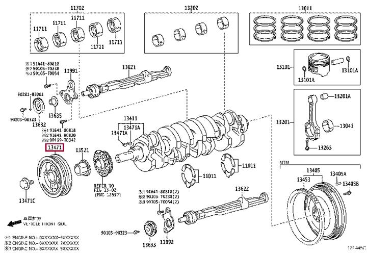 1340875050 Toyota Шкив коленчатого вала