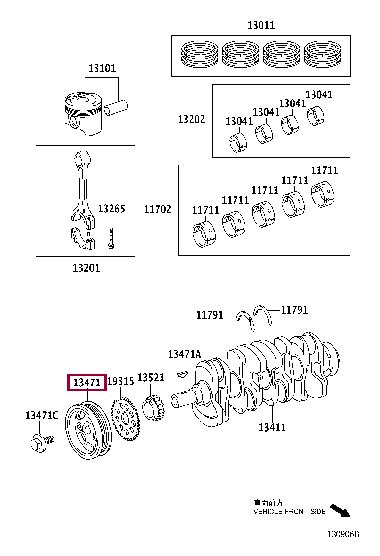 1347023030 Toyota Шкив коленчатого вала