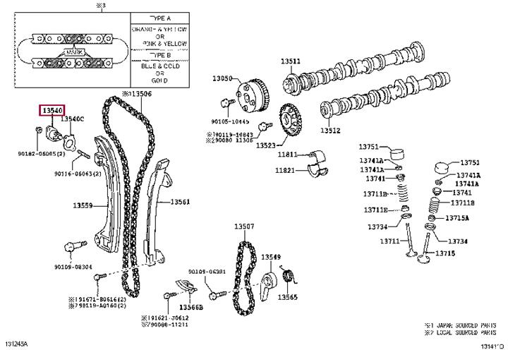 135400H010 Toyota Ролик ремня ГРМ