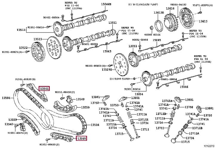 Toyota 13561-51020 Успокоитель цепи ГРМ 1356151020: Отличная цена - Купить в Украине на EXIST.UA! 1356151020 Toyota Успокоитель цепи ГРМ