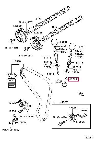 1371516090 Toyota Клапан выпускной
