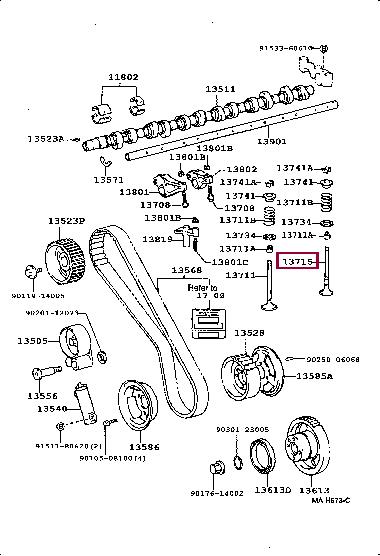 1371517020 Toyota Клапан выпускной