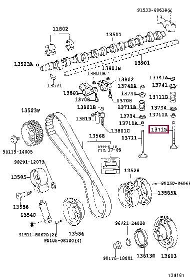 1371517030 Toyota Клапан выпускной