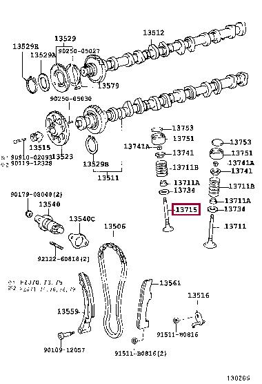 1371566020 Toyota Клапан выпускной