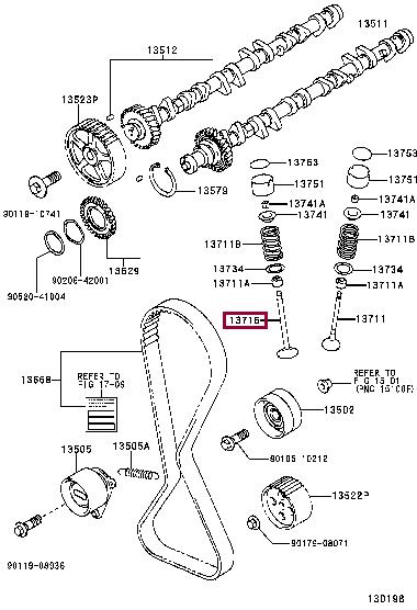 1371570040 Toyota Клапан выпускной