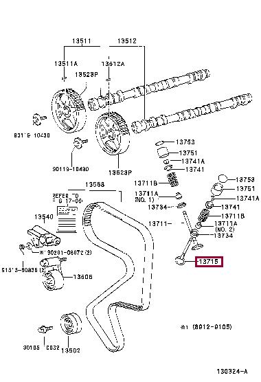 1371588460 Toyota Клапан выпускной
