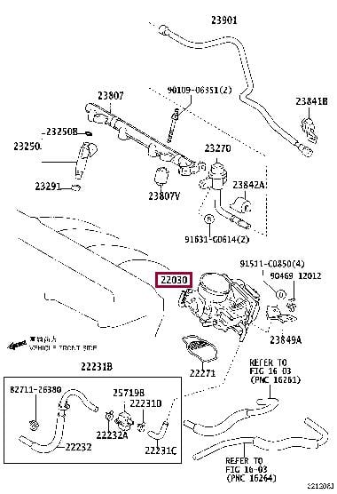 2203028040 Toyota Заслонка дроссельная