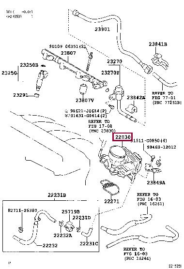 2203028061 Toyota Заслонка дроссельная