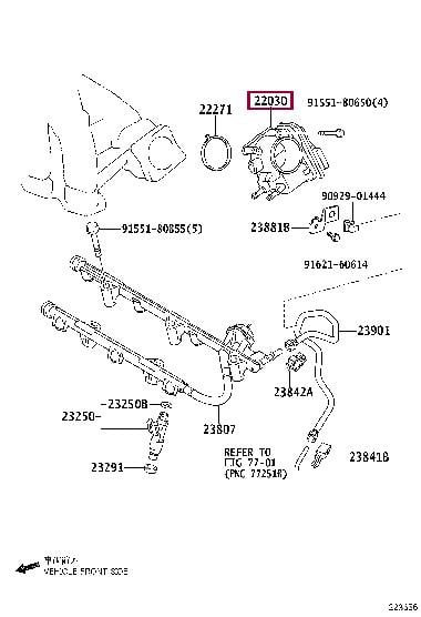 2203031030 Toyota Заслонка дроссельная