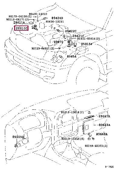 2861017091 Toyota Автомобильное реле