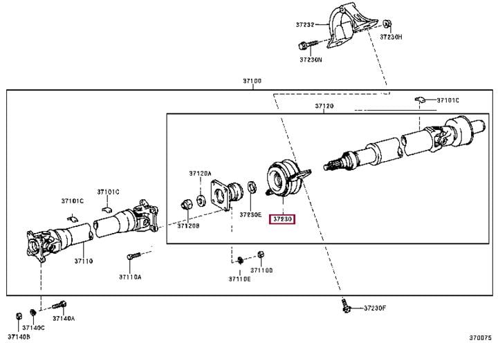 3723028010 Toyota Підшипник підвісний валу карданного