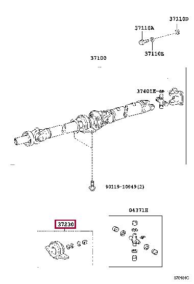3723029055 Toyota Підшипник підвісний валу карданного