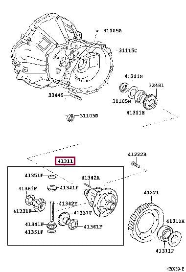 4130132061 Toyota Корпус дифференциала