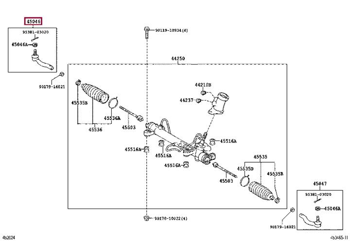 4504629425 Toyota Наконечник рулевой тяги левый