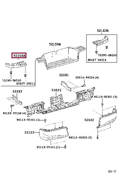 521640K030 Toyota Накладка бампера заднего левая