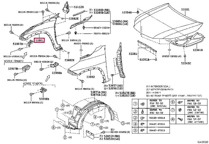 Toyota 53811-KK030 Крило 53811KK030: Приваблива ціна - Купити в Україні на EXIST.UA! 53811KK030 Toyota Крило