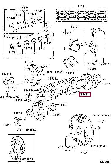 Сальник вала коленчатого задний Toyota 90311-95008