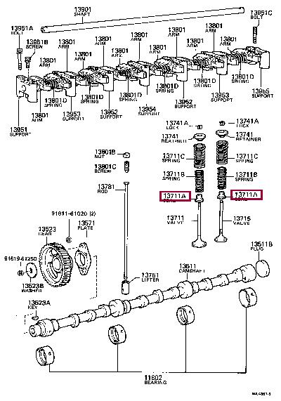 Маслоотражательные колпачки Toyota Dyna (Тойота Дина): 9091302050 Toyota Сальник клапана