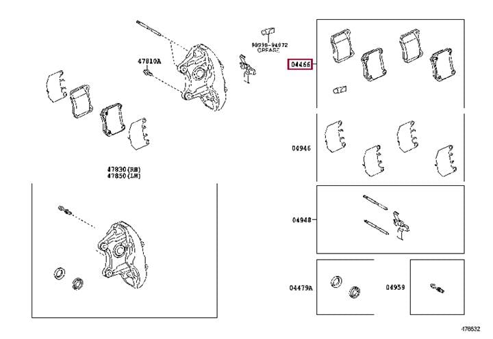 044660W031 Toyota Тормозные колодки дисковые, комплект