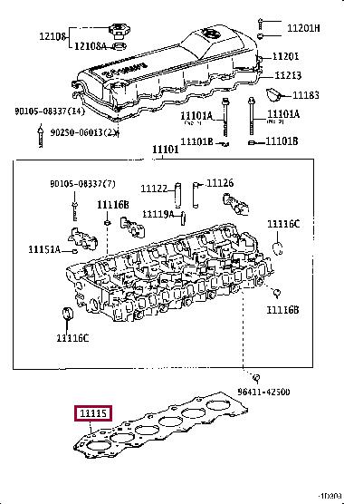 111151703103 Toyota Прокладка ГБЦ