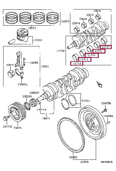117011601004 Toyota Вкладыши вала коленчатого
