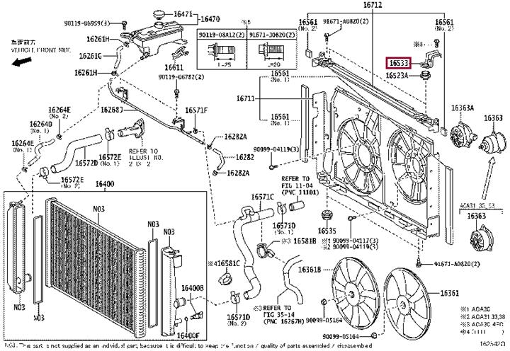 1653328030 Toyota Кронштейн радіатора