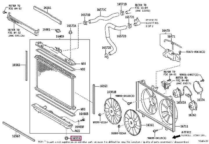1653528060 Toyota Кронштейн радиатора
