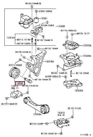 1663021020 Toyota Ролик обводной ремня поликлинового (приводного)