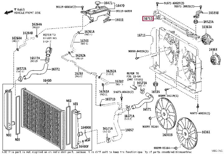 1671236030 Toyota Кронштейн радиатора