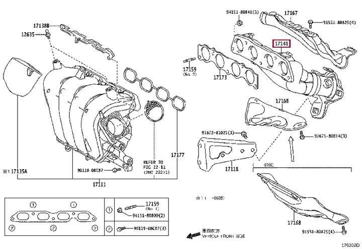 Toyota 17141-37050 Manifold, exhaust 1714137050: Отличная цена - Купить в Украине на EXIST.UA! 1714137050 Toyota Manifold, exhaust
