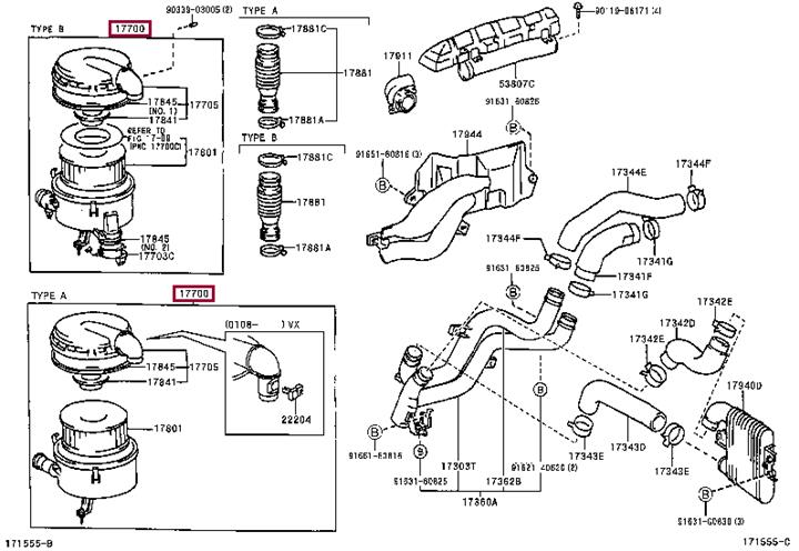 1770017211 Toyota Корпус повітряного фільтру