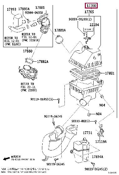 1770028302 Toyota Корпус повітряного фільтру