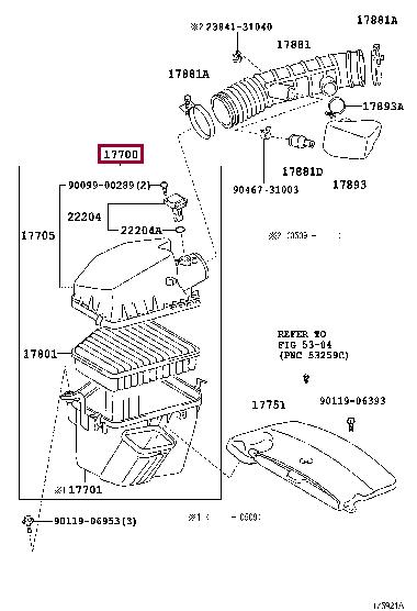 1770031551 Toyota Корпус повітряного фільтру
